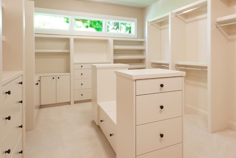 bedroom made into a closet