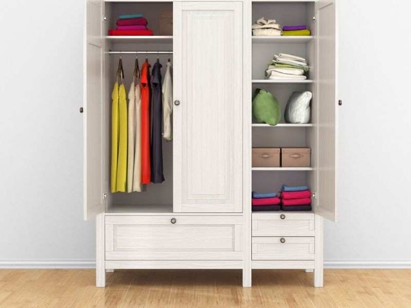wardrobe with dressing table built in